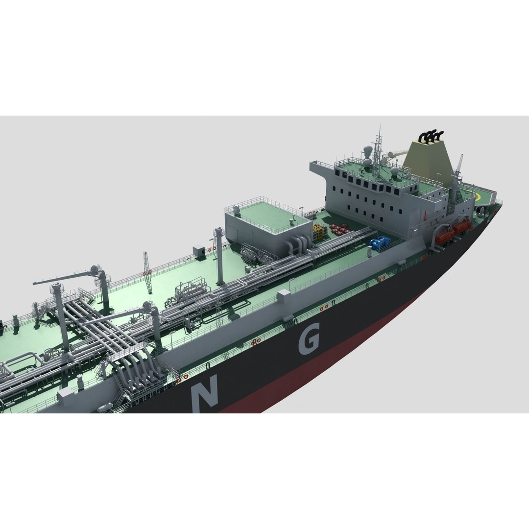 LNG Ship 3D Model – Realistic Vessel with PBR Textures, FBX & OBJ Formats - View 9
