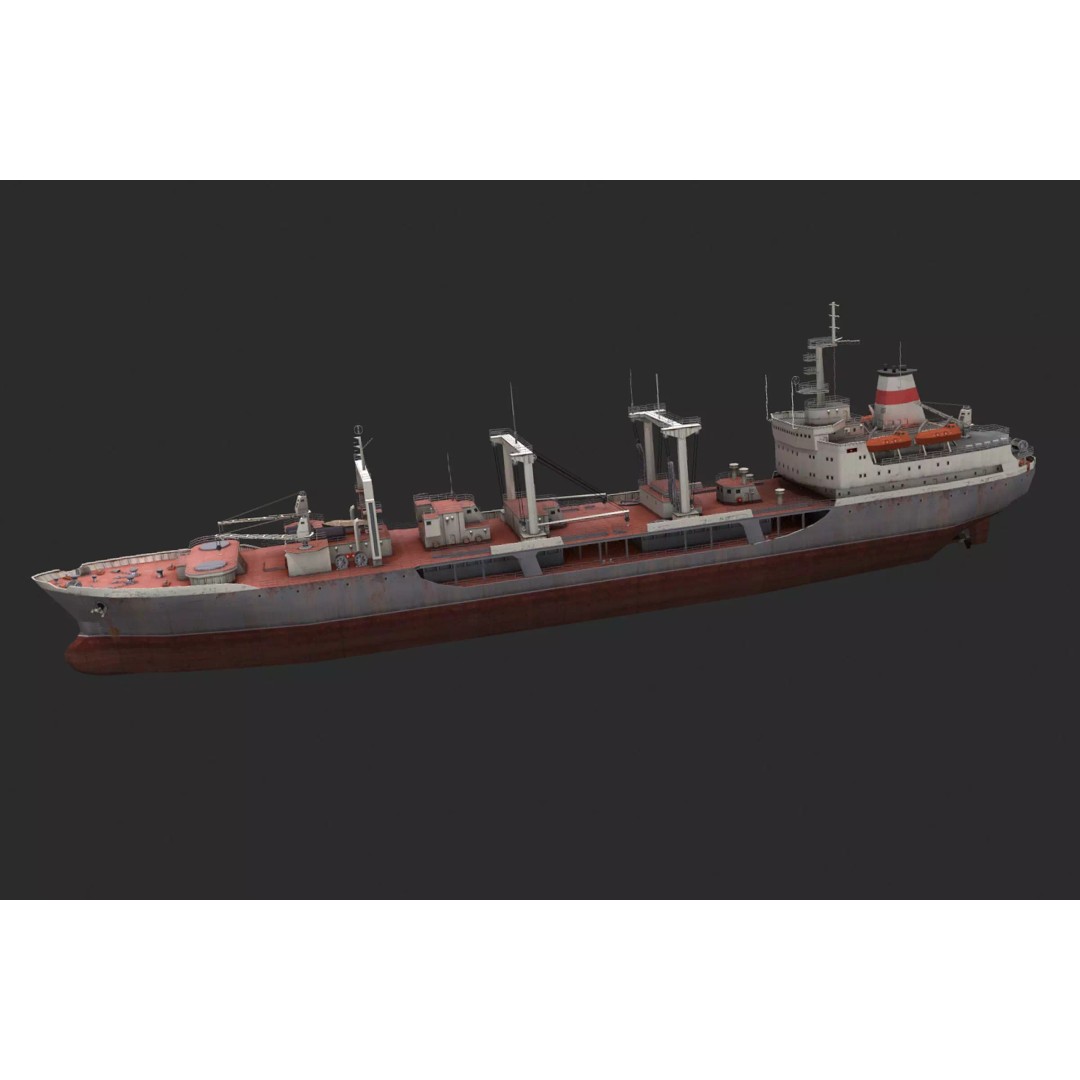 Chilikin Tanker 3D Model – Low Poly Industrial Watercraft, FBX - View 2