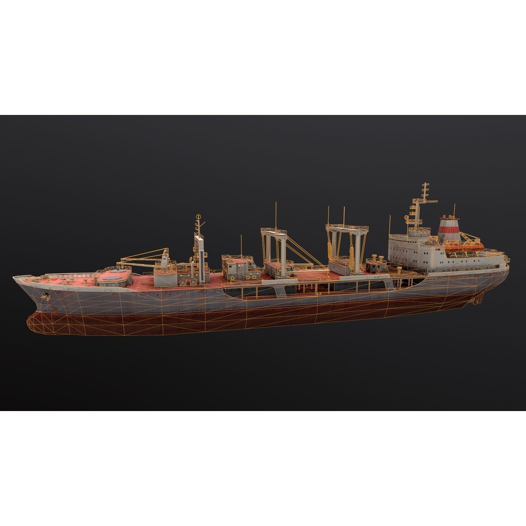 Chilikin Tanker 3D Model – Low Poly Industrial Watercraft, FBX - View 6