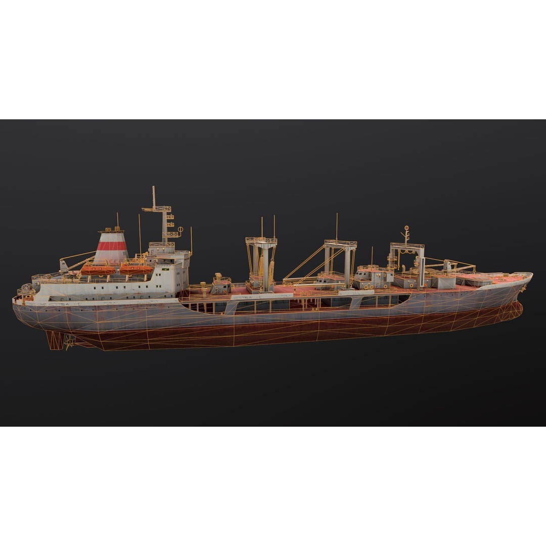 Chilikin Tanker 3D Model – Low Poly Industrial Watercraft, FBX - View 7