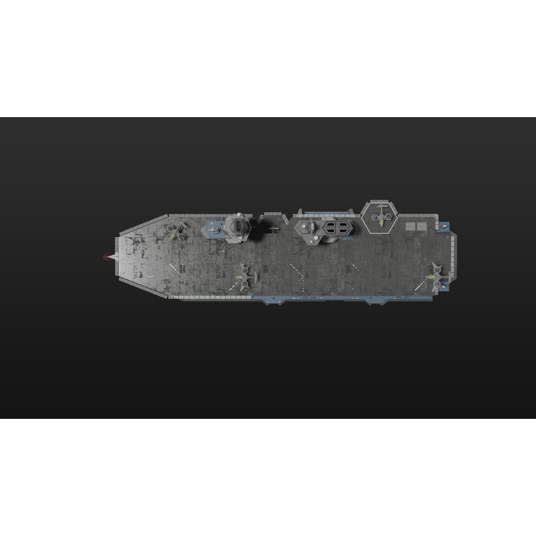 Futuristic Landing Assault Ship 3D Model – PBR Military Watercraft, Blender - View 11