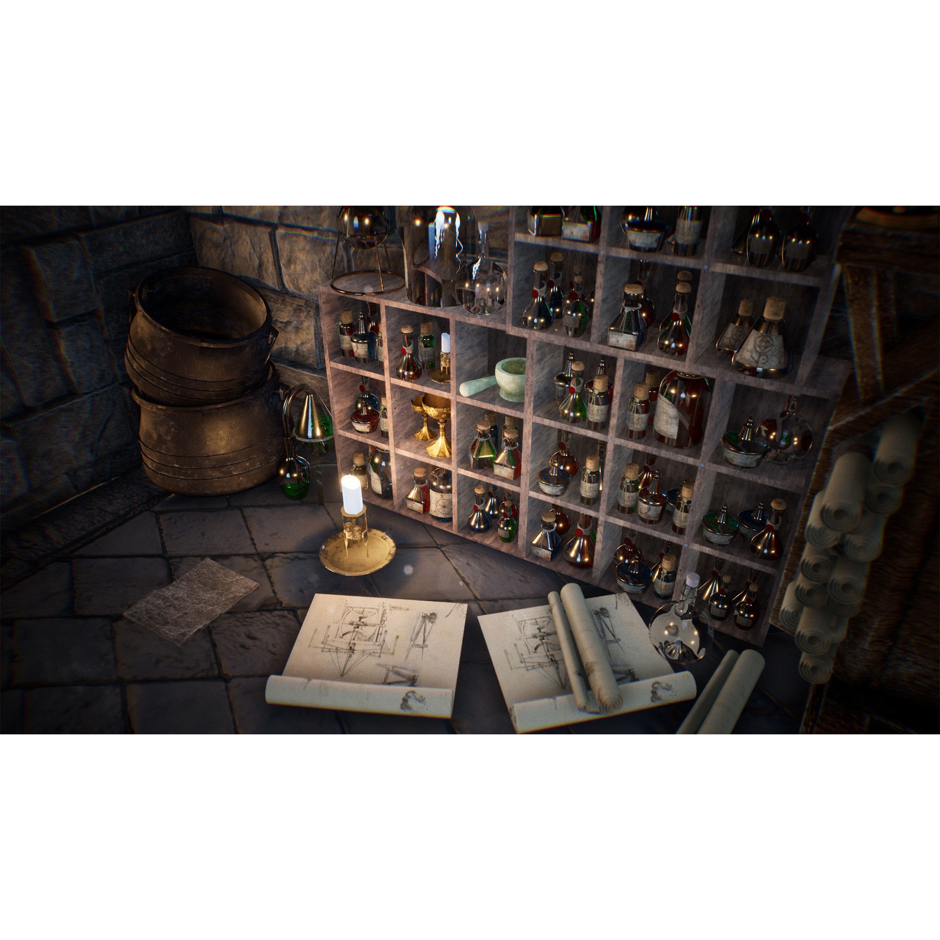 Potion Master - Low-Poly Game-Ready 3D Model - View 7