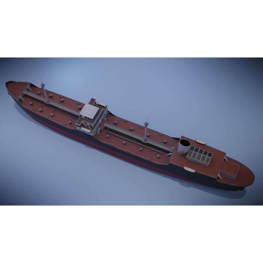Tanker Ship 3D Model – Low Poly Game Asset, FBX, PBR, Rigged - View 11