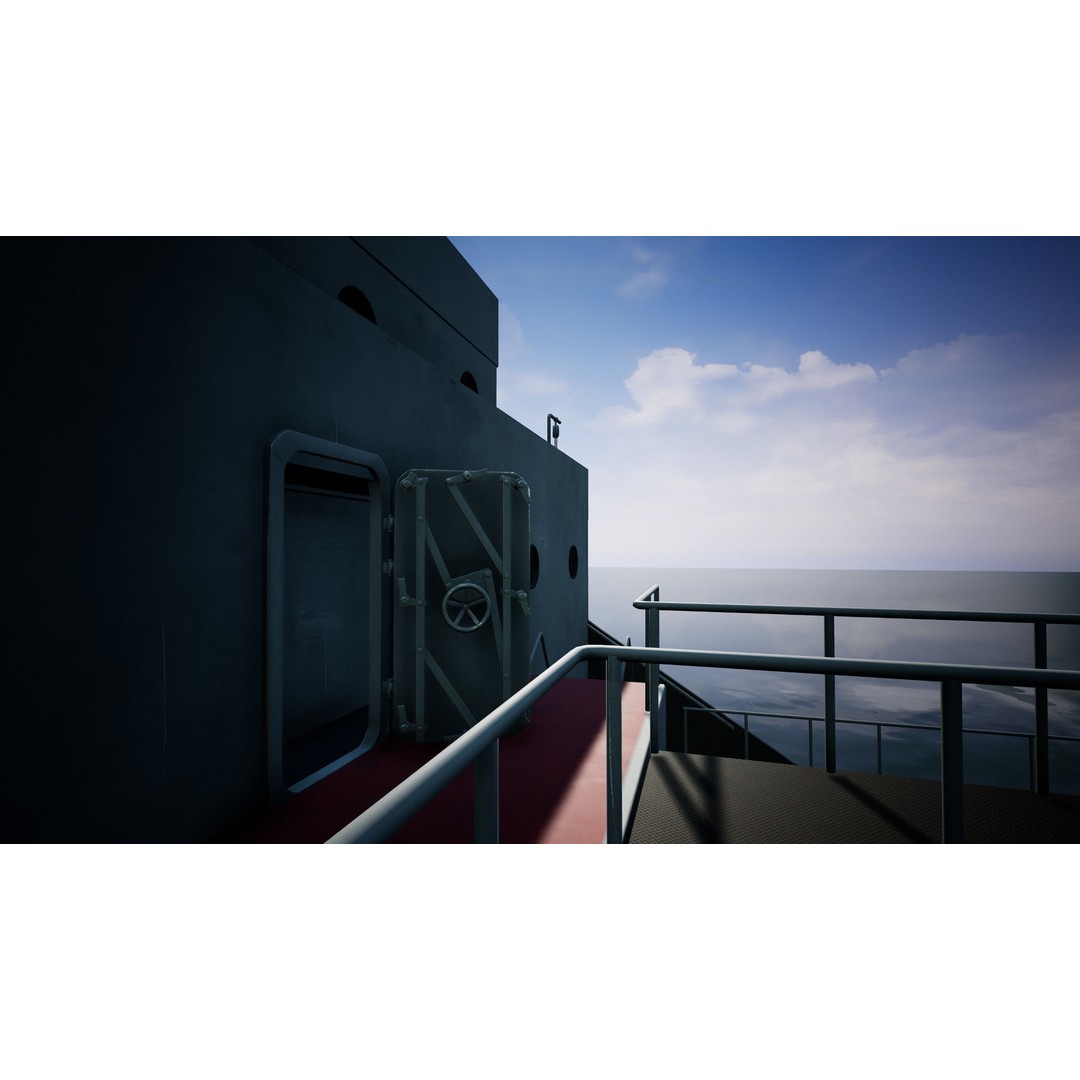 Tanker Ship 3D Model – Low Poly Game Asset, FBX, PBR, Rigged - View 12