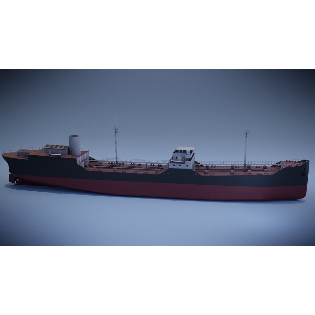 Tanker Ship 3D Model – Low Poly Game Asset, FBX, PBR, Rigged - View 15