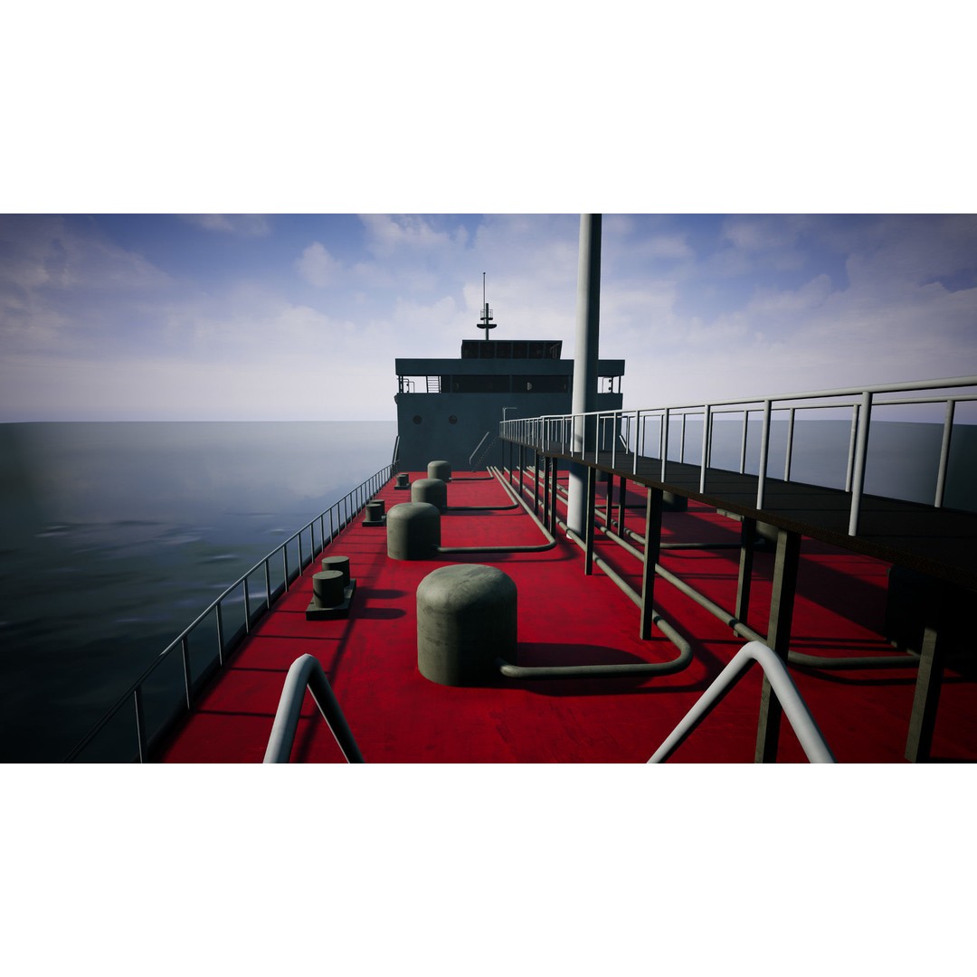 Tanker Ship 3D Model – Low Poly Game Asset, FBX, PBR, Rigged - View 22