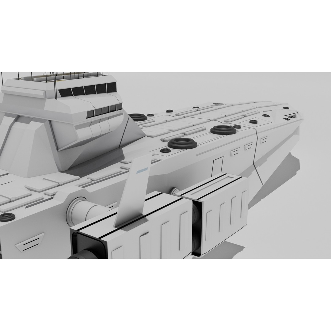 Nomad Landing Ship 3D Model – Low Poly Military Watercraft, FBX - View 10