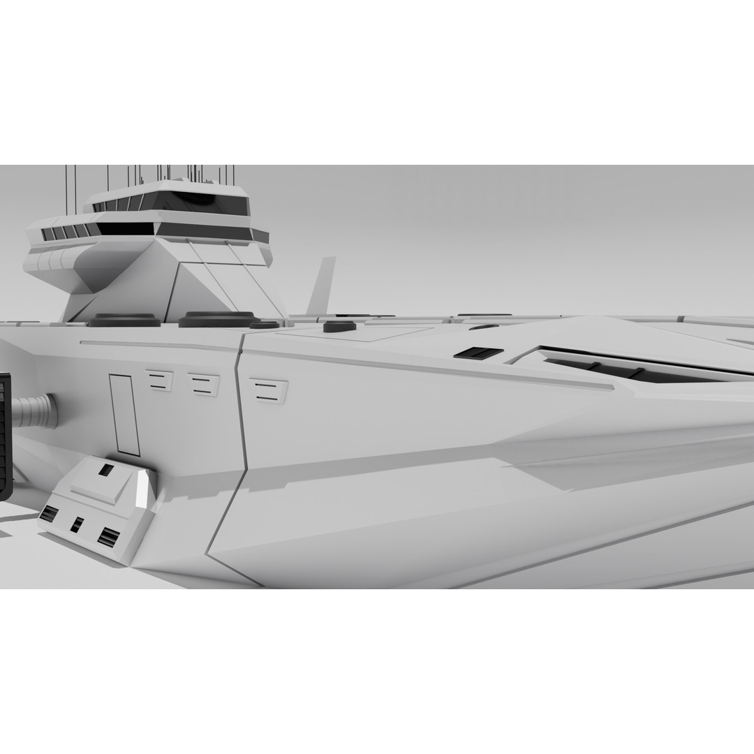 Nomad Landing Ship 3D Model – Low Poly Military Watercraft, FBX - View 11