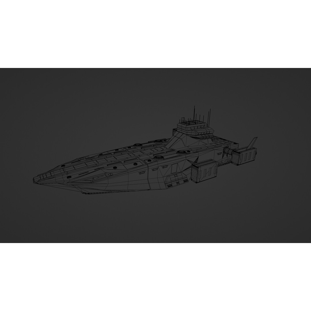 Nomad Landing Ship 3D Model – Low Poly Military Watercraft, FBX - View 12