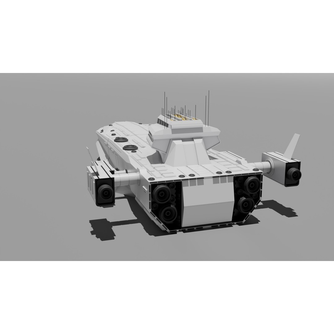 Nomad Landing Ship 3D Model – Low Poly Military Watercraft, FBX - View 4