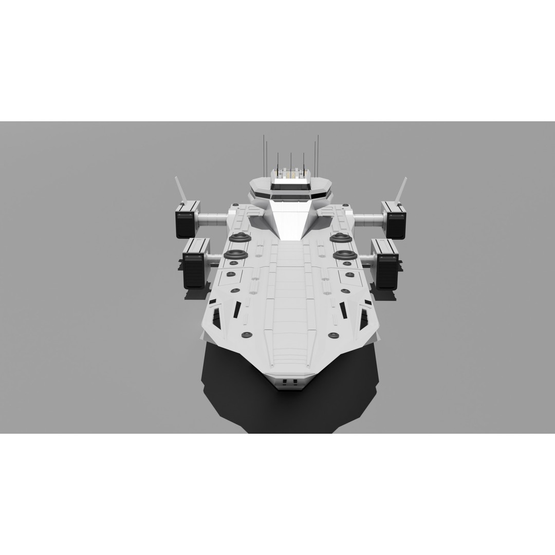 Nomad Landing Ship 3D Model – Low Poly Military Watercraft, FBX - View 5