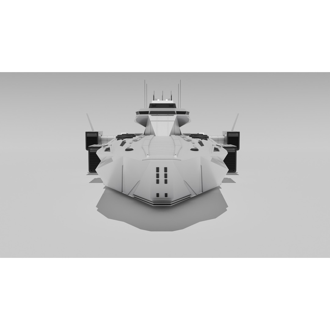 Nomad Landing Ship 3D Model – Low Poly Military Watercraft, FBX - View 9