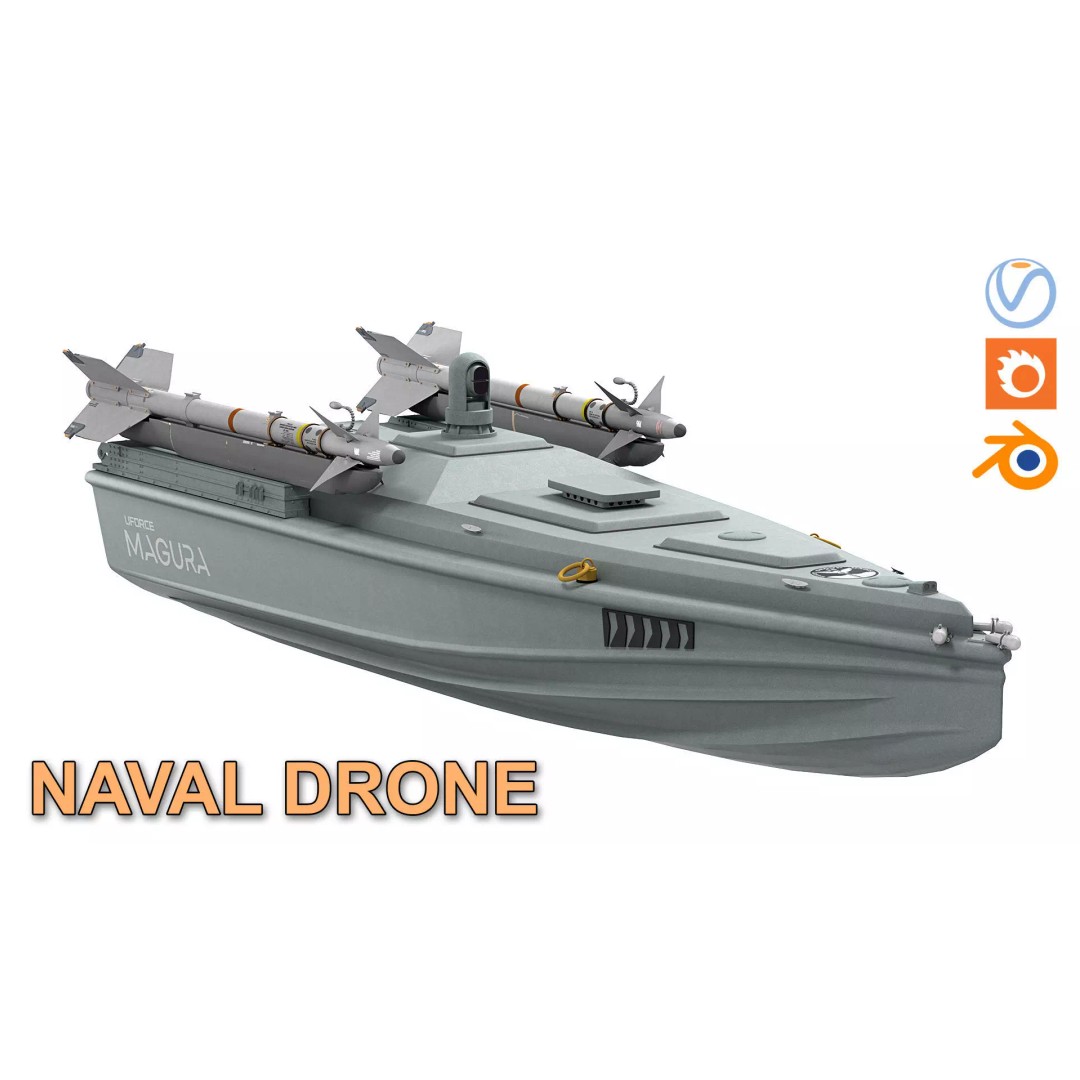 Magura Naval Drone 3D Model – Low Poly Game-Ready FBX Asset - View 3