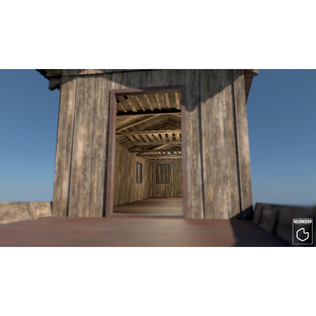 Houseboat 3D Model – Low Poly Historic Watercraft, FBX, Game Ready - View 4