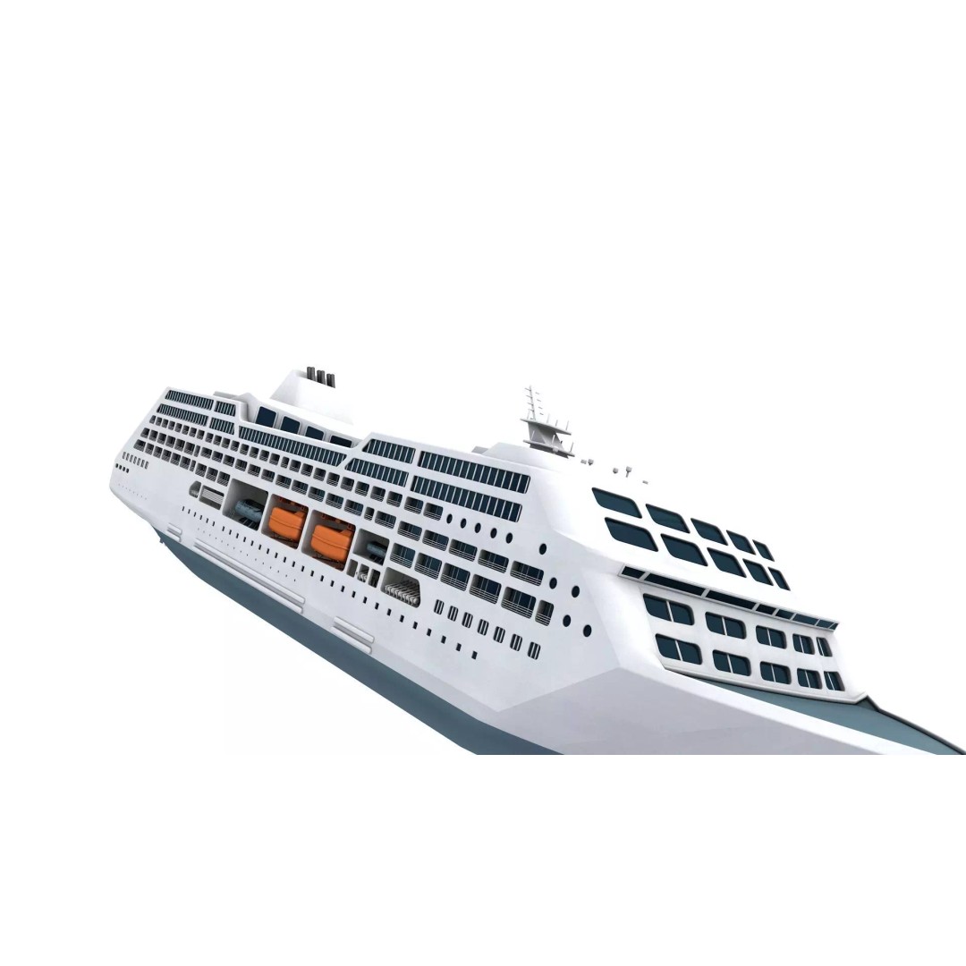 Passenger Cruise Ship 3D Model – High Poly Game Asset, FBX, PBR - View 3