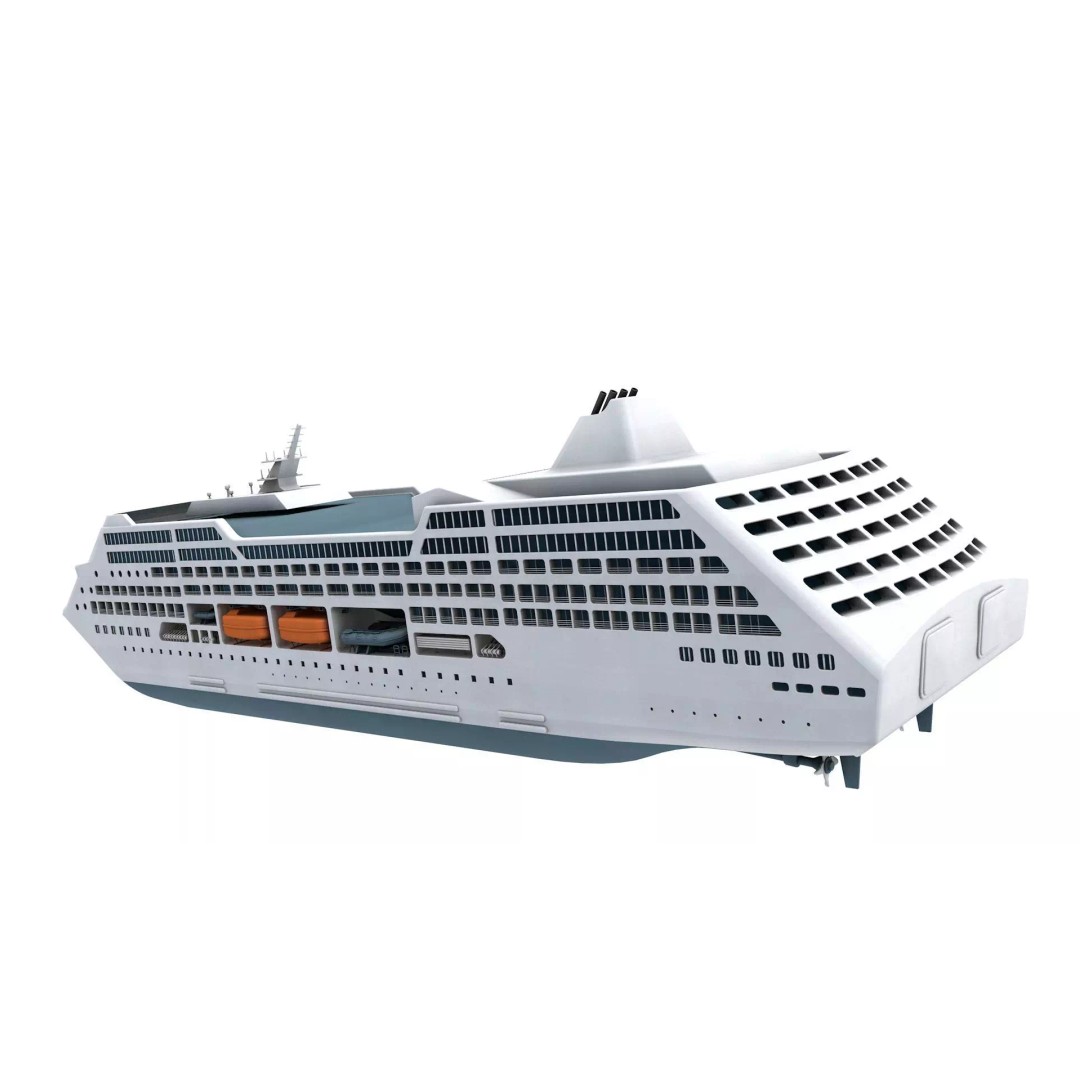 Passenger Cruise Ship 3D Model – High Poly Game Asset, FBX, PBR - View 4