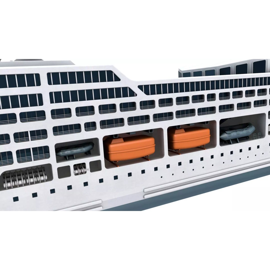 Passenger Cruise Ship 3D Model – High Poly Game Asset, FBX, PBR - View 6