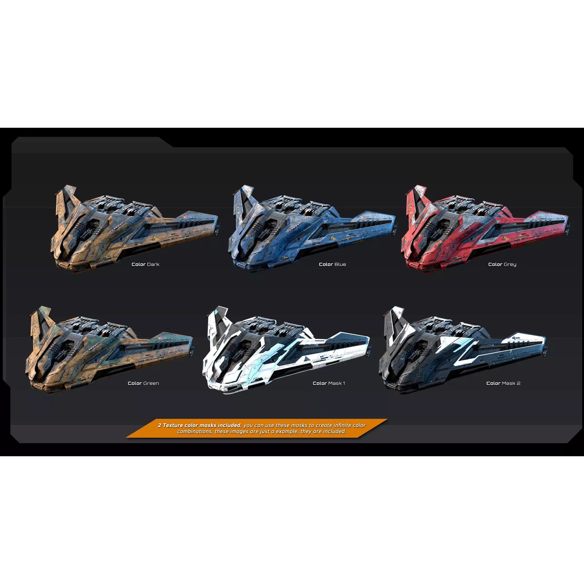 STARSHIPS - Low-Poly Game-Ready 3D Model