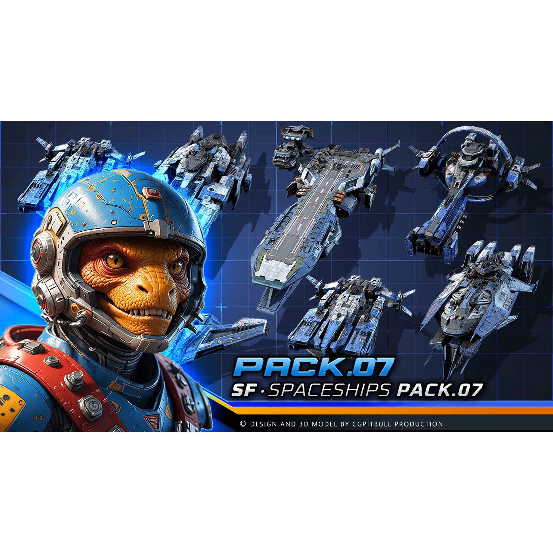 STARSHIPS - Low-Poly Game-Ready 3D Model - View 2