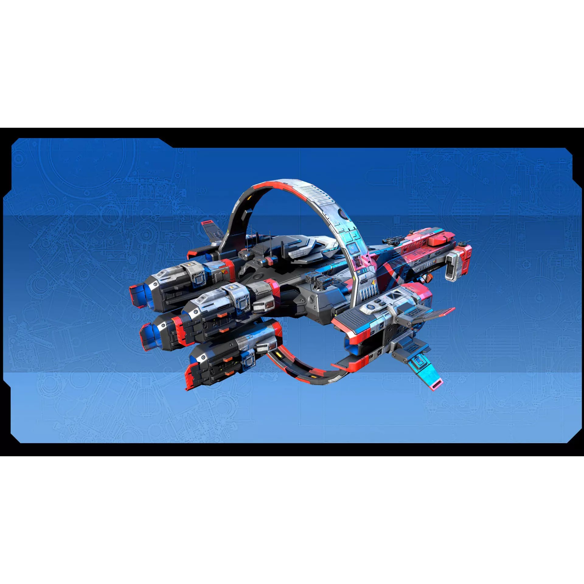 STARSHIPS - Low-Poly Game-Ready 3D Model - View 22