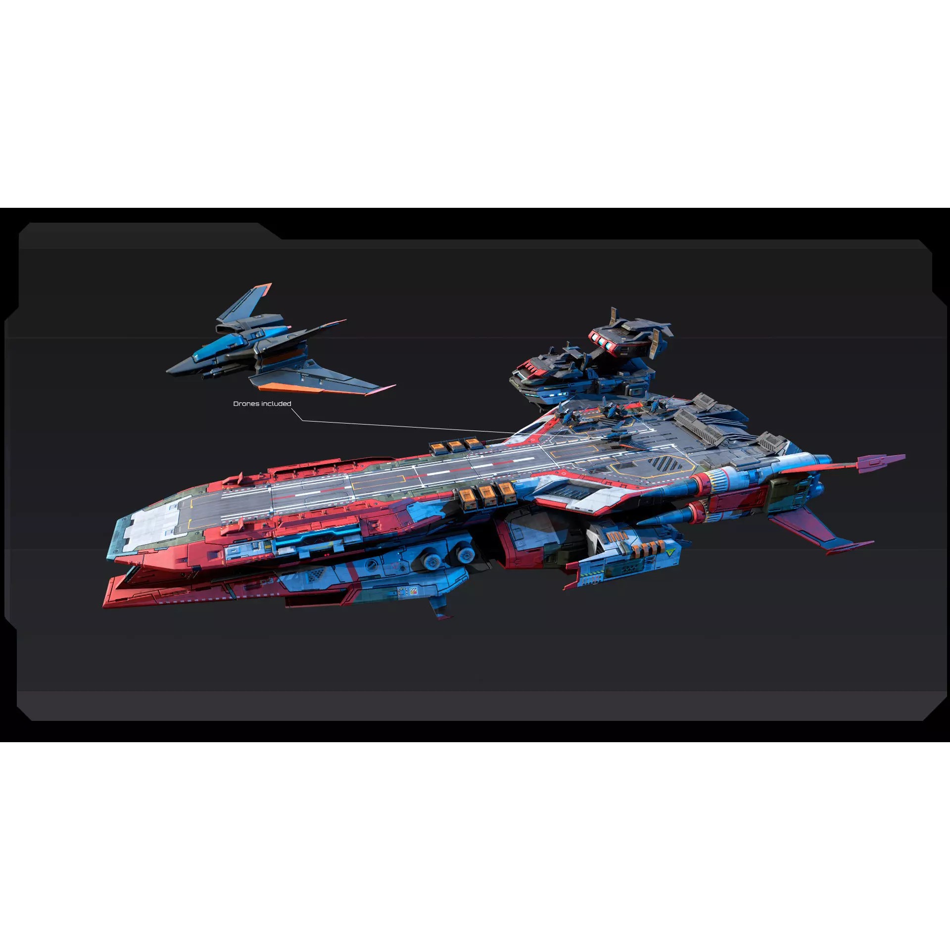 STARSHIPS - Low-Poly Game-Ready 3D Model - View 4