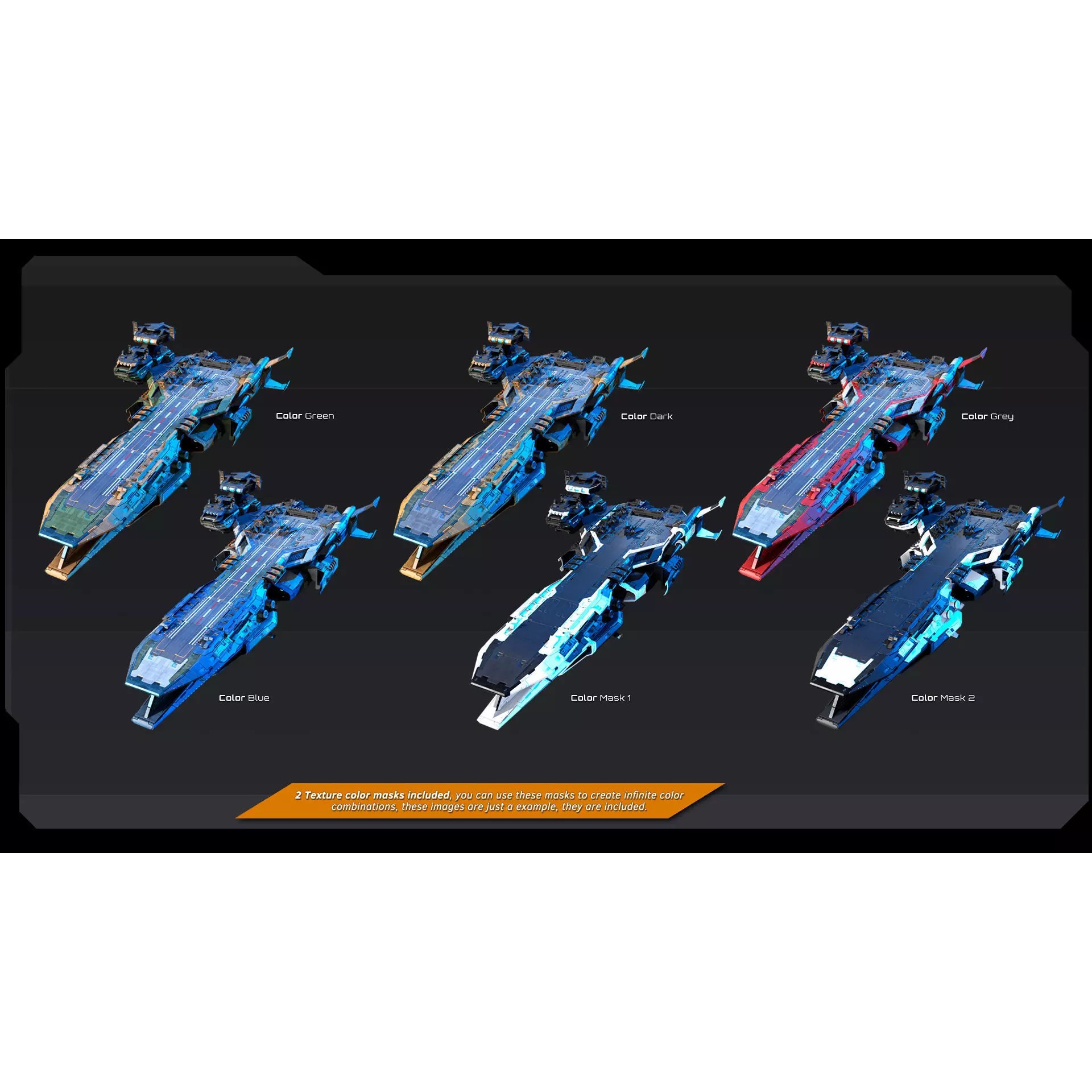 STARSHIPS - Low-Poly Game-Ready 3D Model - View 6