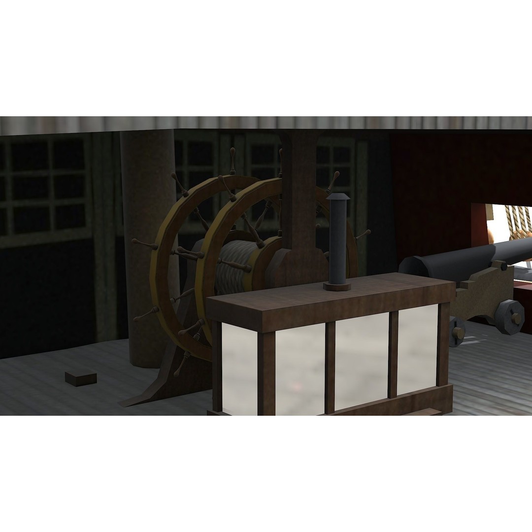 HMS Bellona 3D Model – Low Poly Historic Ship, FBX, OBJ - View 24