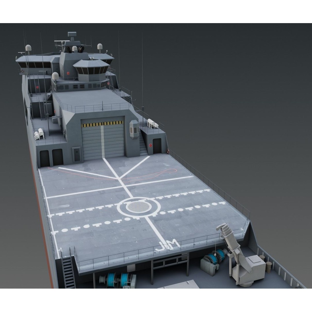 KV JAN MAYEN W310 3D Model – Low Poly Military Watercraft, FBX - View 10