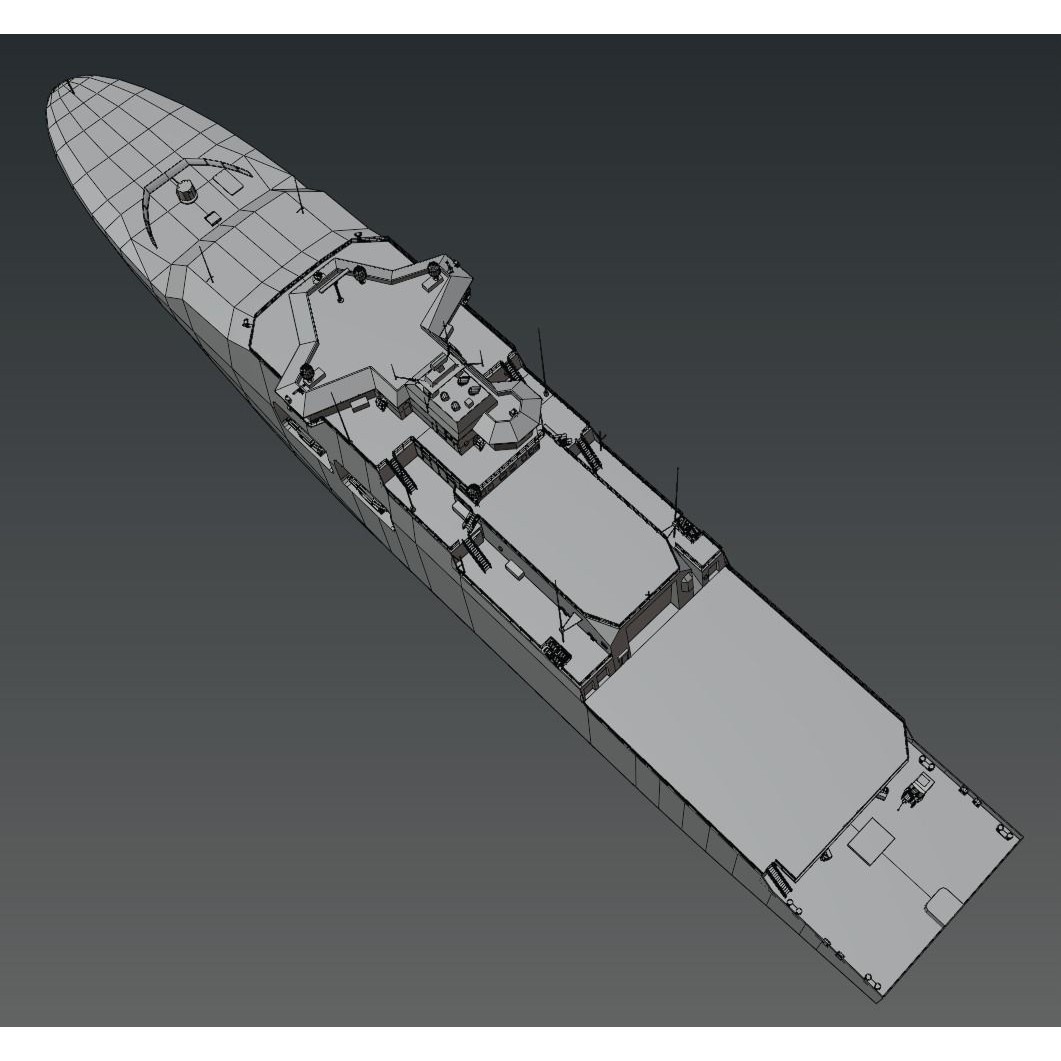 KV JAN MAYEN W310 3D Model – Low Poly Military Watercraft, FBX - View 15