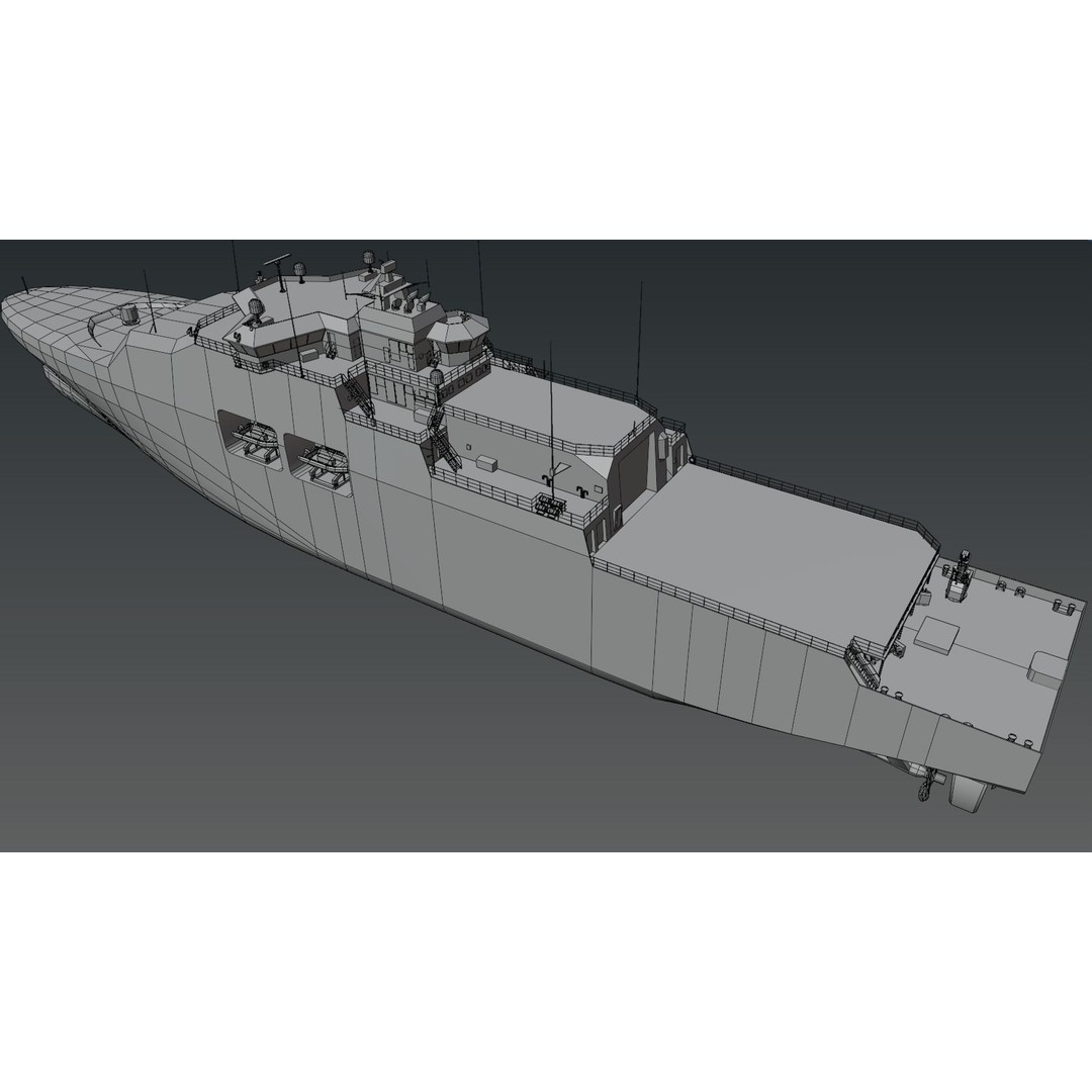 KV JAN MAYEN W310 3D Model – Low Poly Military Watercraft, FBX - View 16