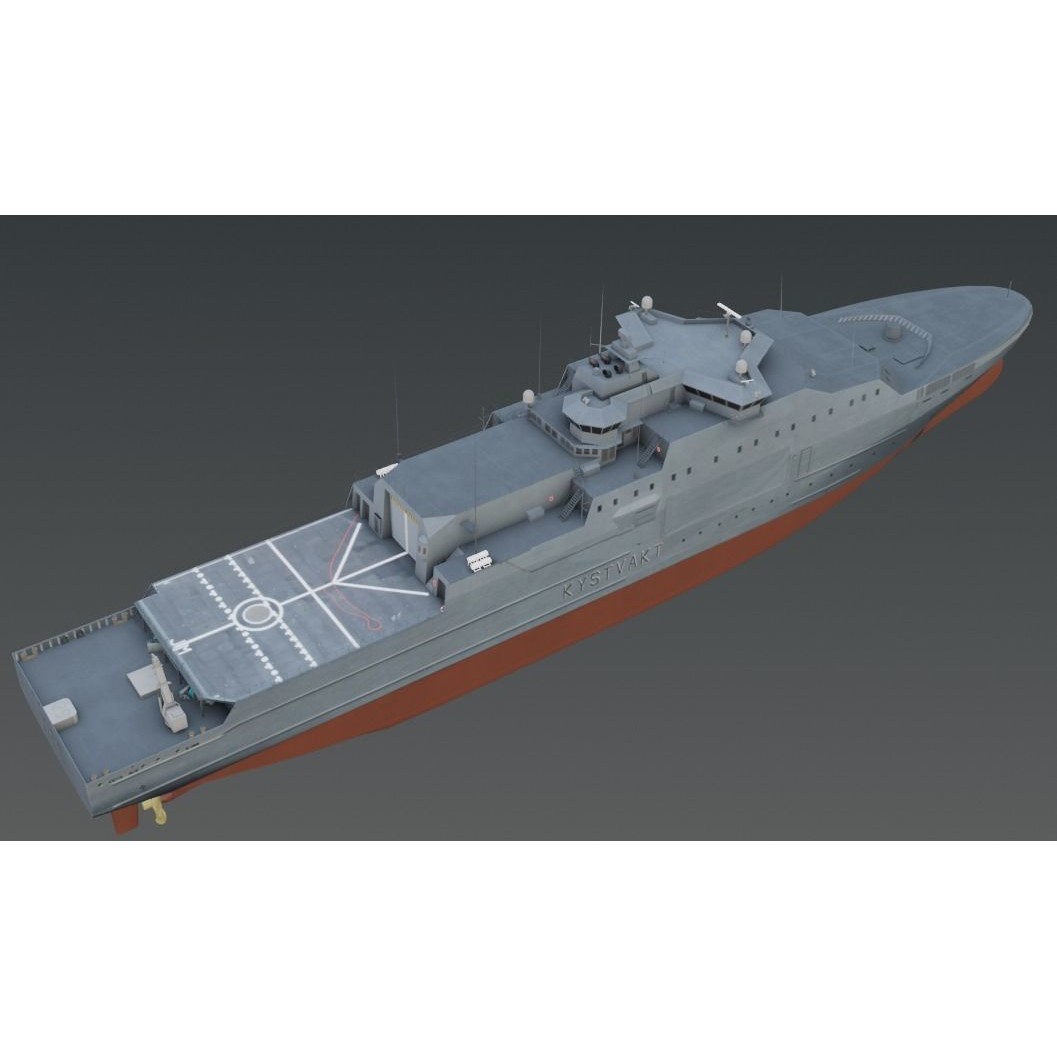 KV JAN MAYEN W310 3D Model – Low Poly Military Watercraft, FBX - View 5