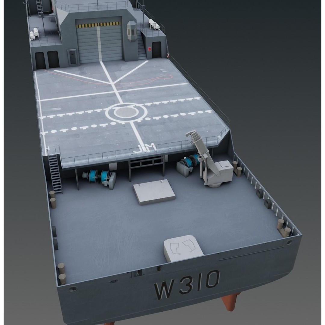 KV JAN MAYEN W310 3D Model – Low Poly Military Watercraft, FBX - View 8