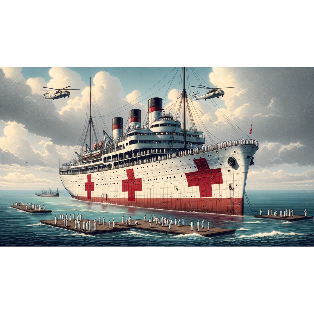 Hospital Ship 3D Model – Realistic Military Watercraft, FBX - View 19