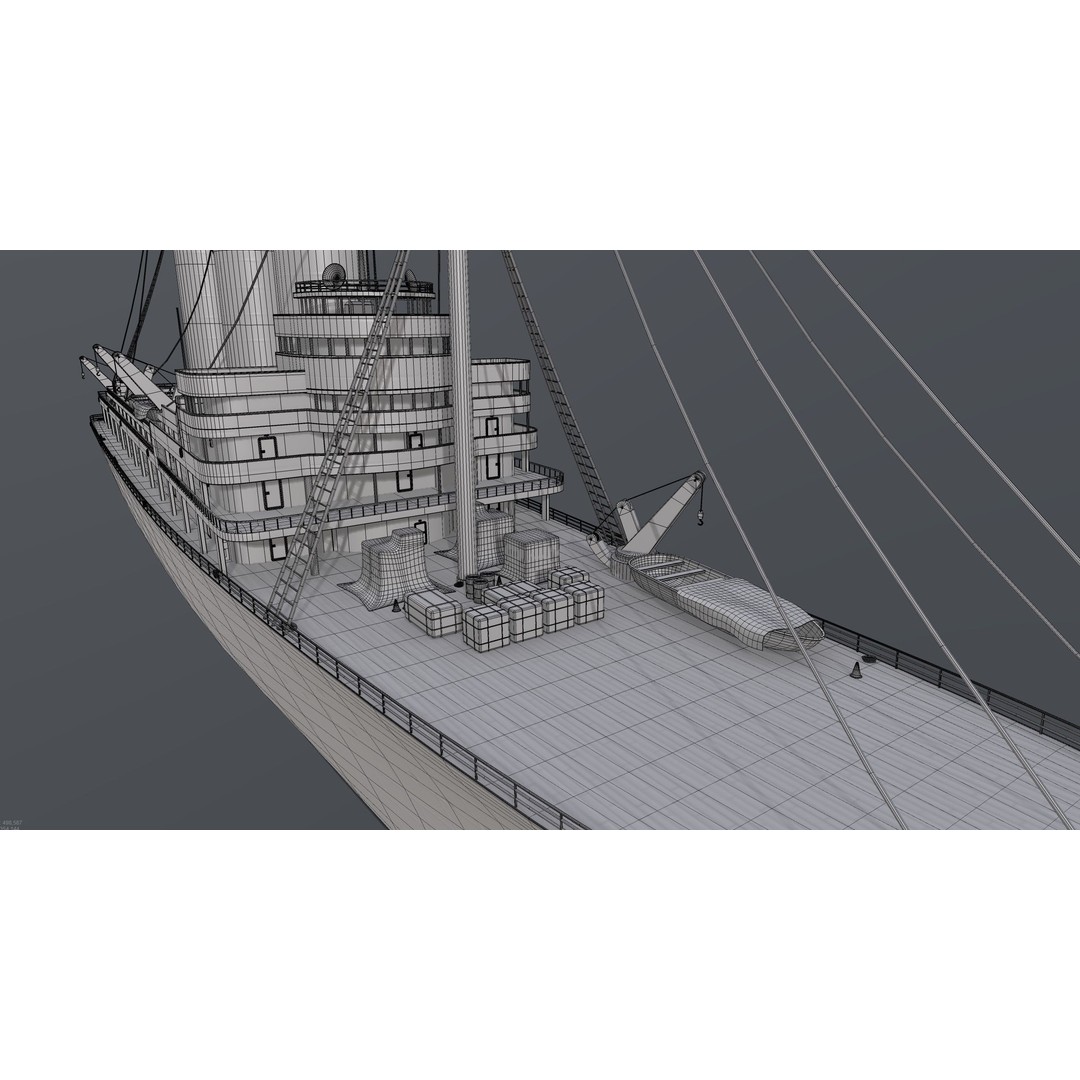 Hospital Ship 3D Model – Realistic Military Watercraft, FBX - View 5