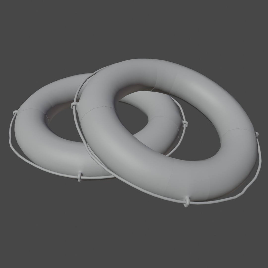 Lifebuoy 3D Model – Low Poly Game Asset, PBR Textures, FBX - View 10