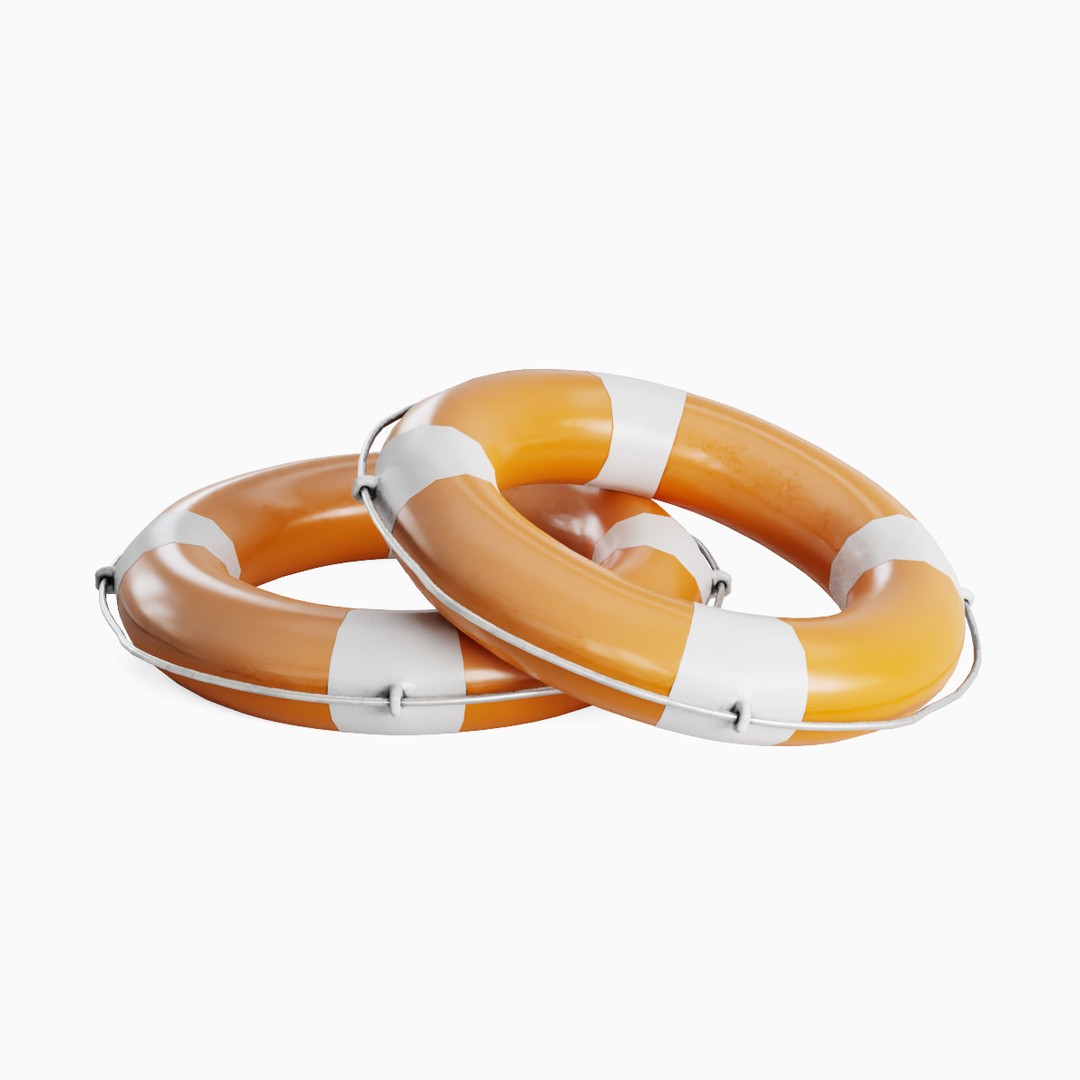 Lifebuoy 3D Model – Low Poly Game Asset, PBR Textures, FBX - View 5