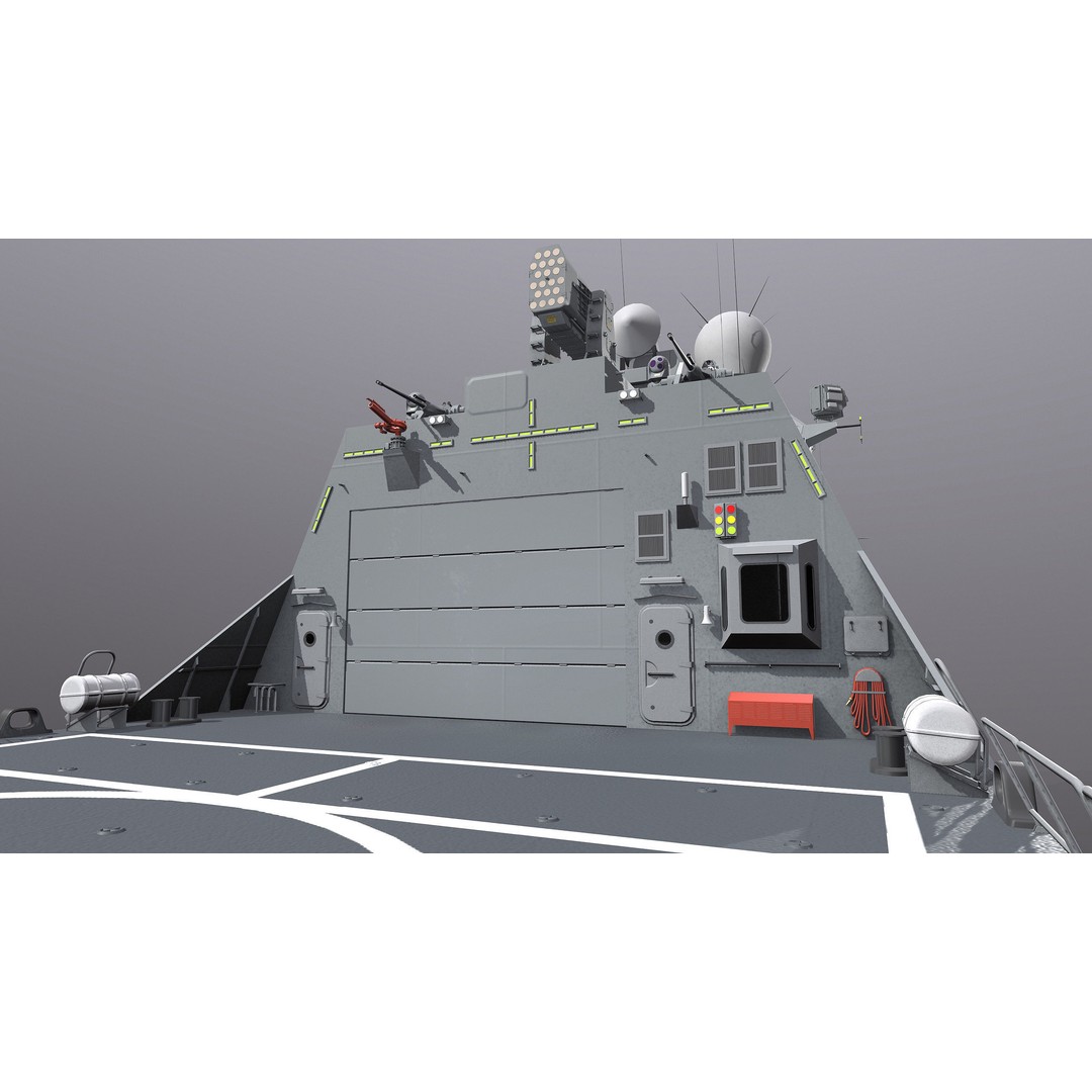 Corvette Class Ship 3D Model – High Detail Military Watercraft, FBX - View 12