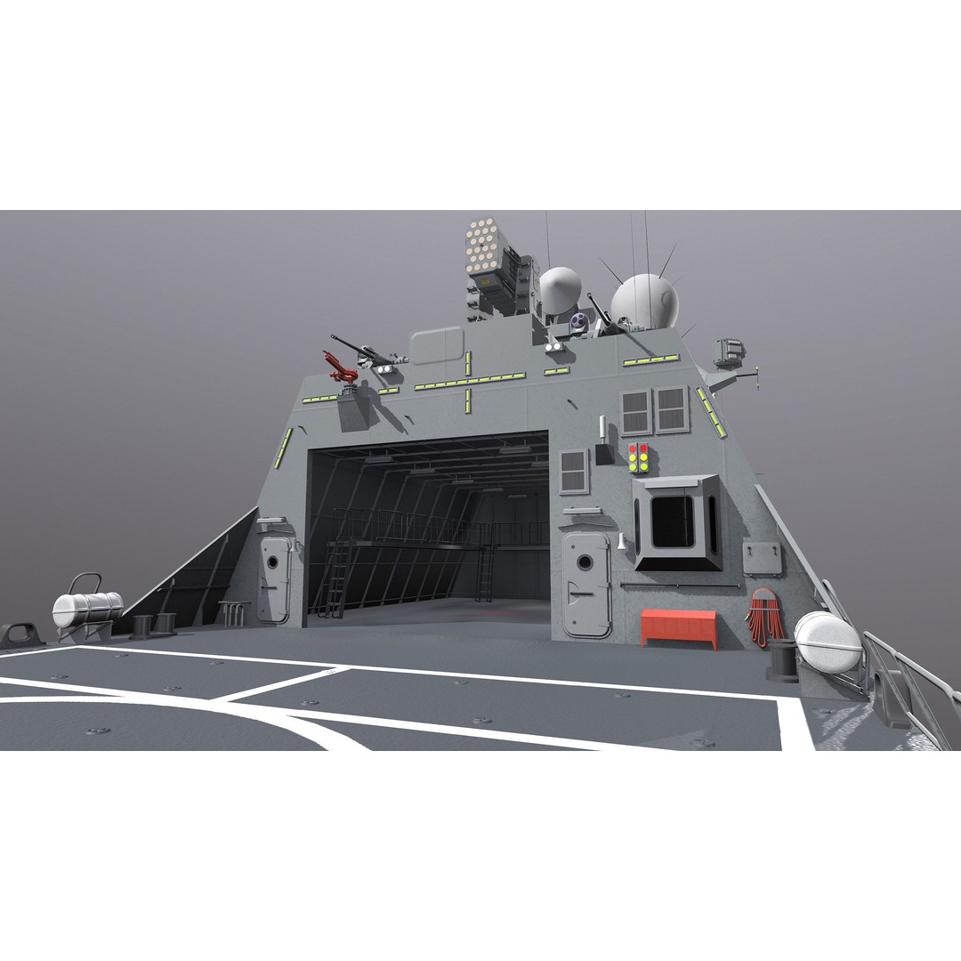 Corvette Class Ship 3D Model – High Detail Military Watercraft, FBX - View 13