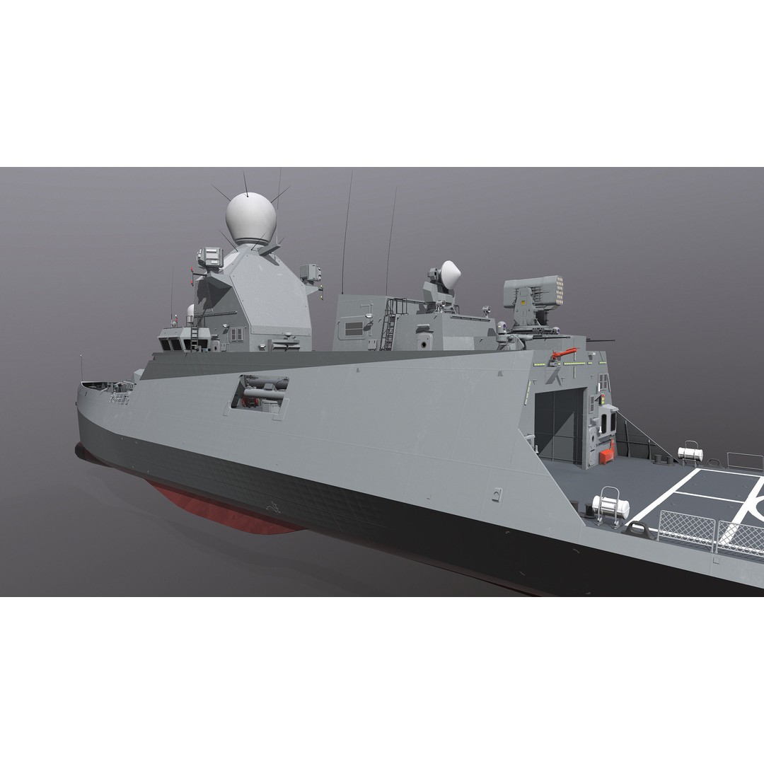 Corvette Class Ship 3D Model – High Detail Military Watercraft, FBX - View 16