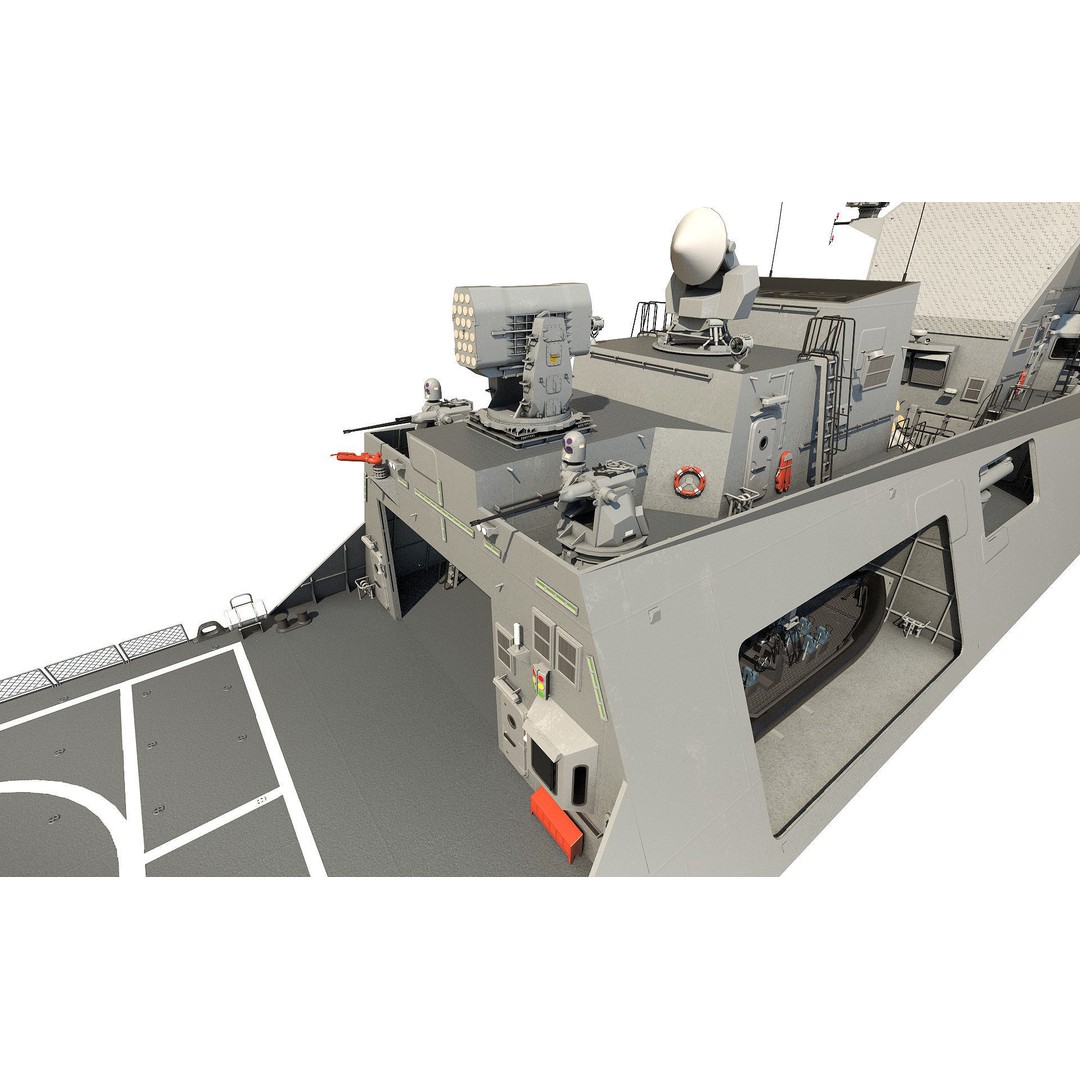 Corvette Class Ship 3D Model – High Detail Military Watercraft, FBX - View 17