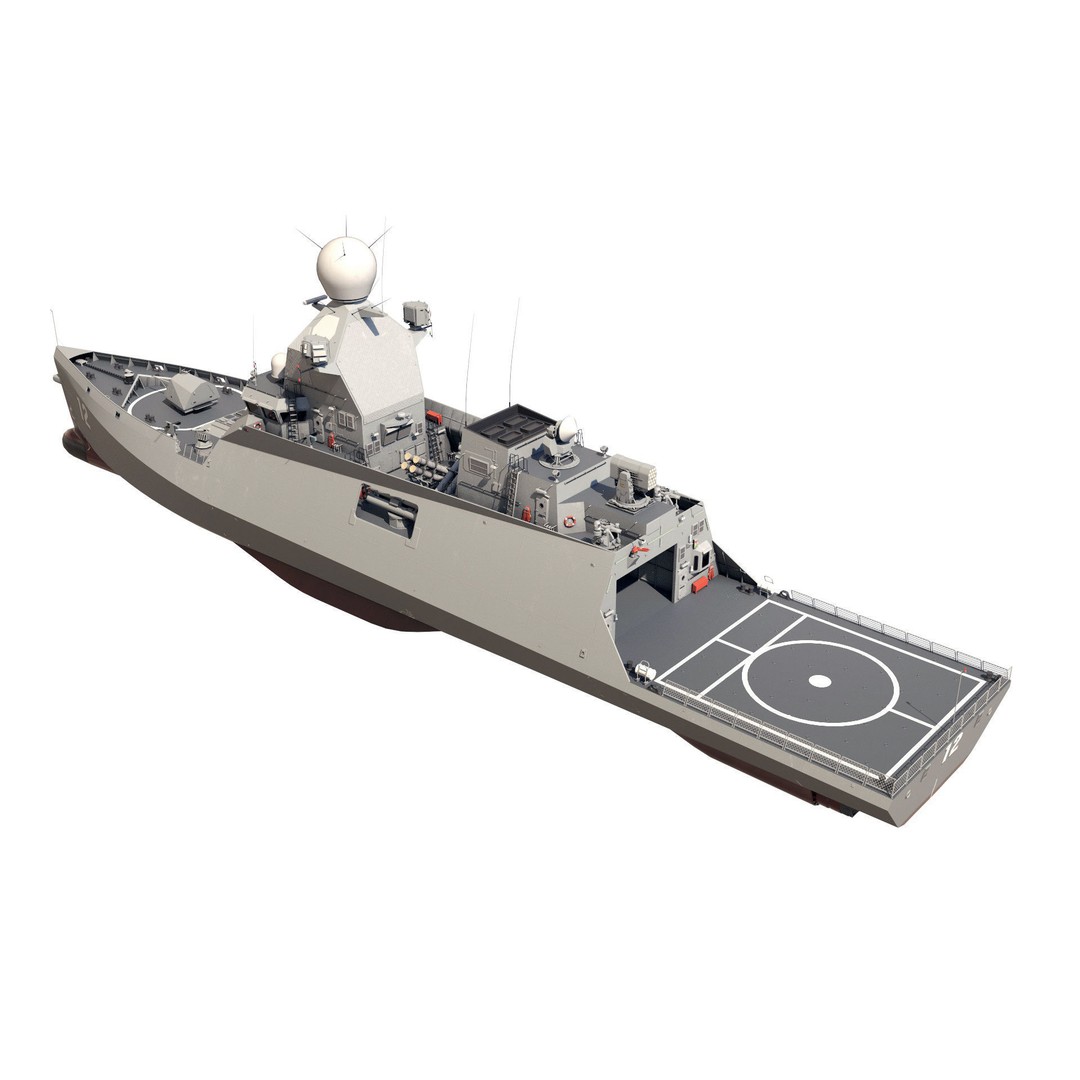 Corvette Class Ship 3D Model – High Detail Military Watercraft, FBX - View 18