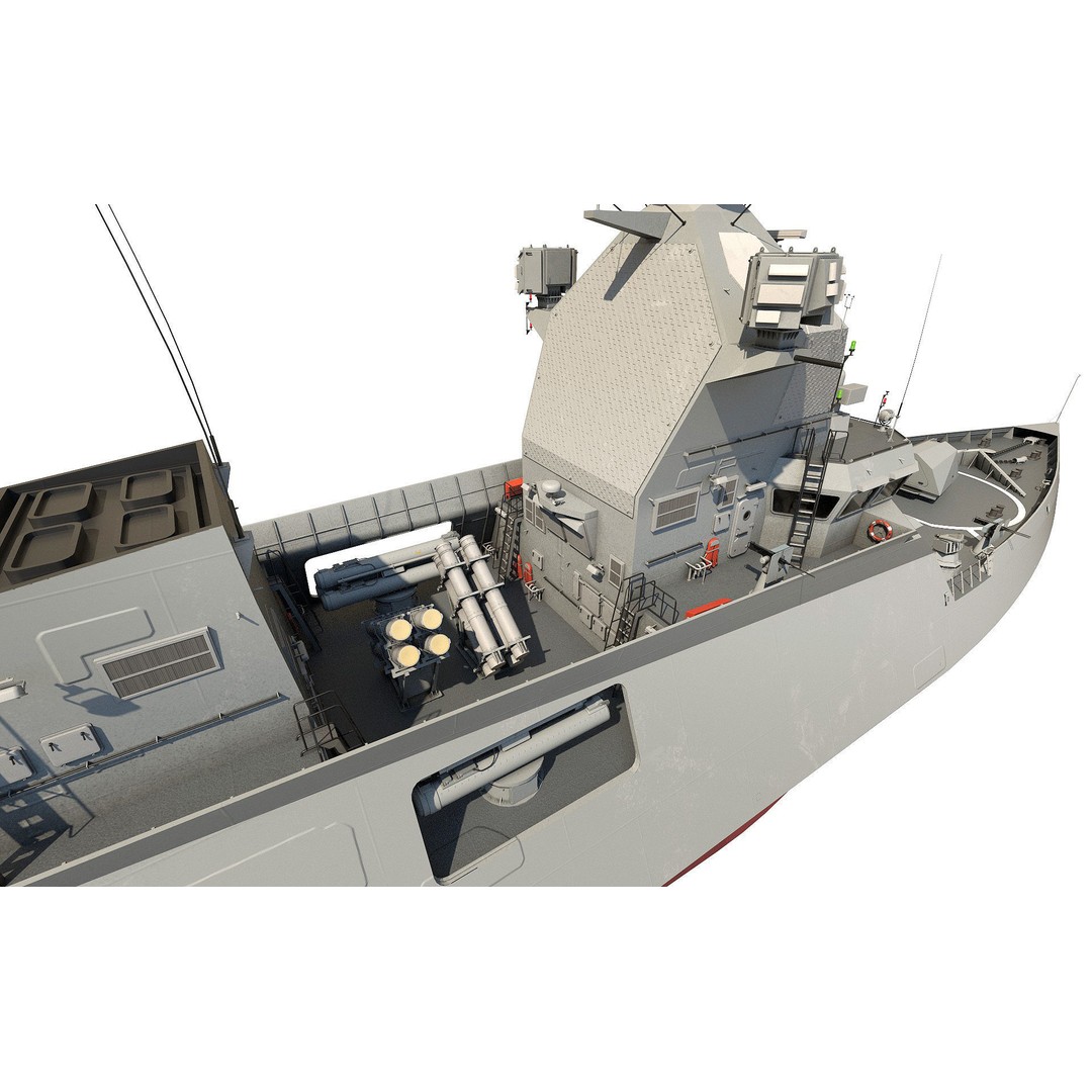 Corvette Class Ship 3D Model – High Detail Military Watercraft, FBX - View 19