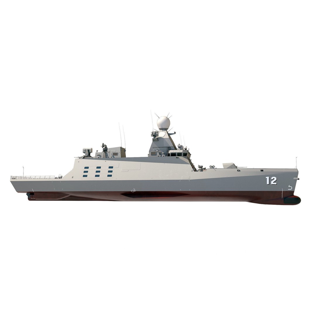 Corvette Class Ship 3D Model – High Detail Military Watercraft, FBX - View 2