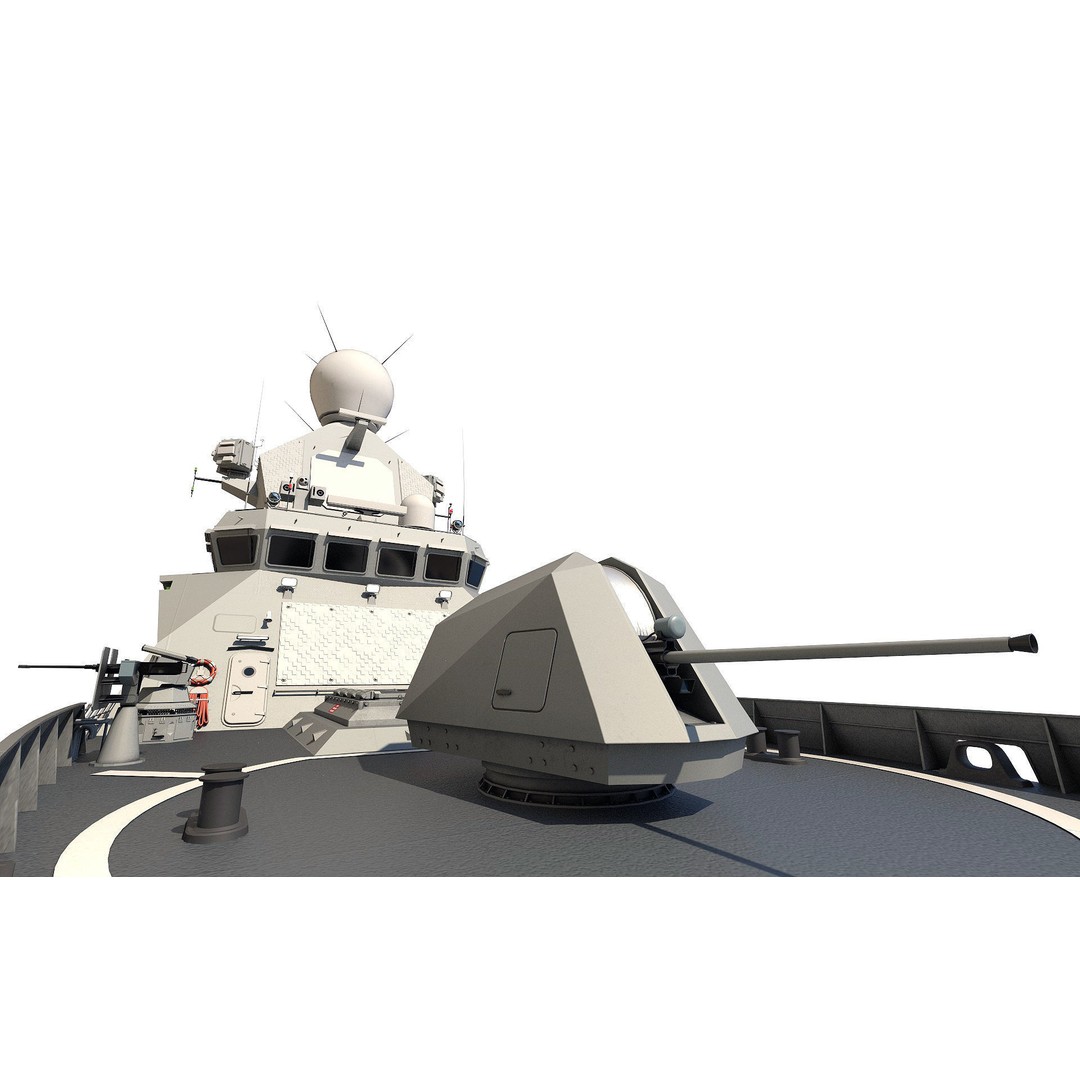 Corvette Class Ship 3D Model – High Detail Military Watercraft, FBX - View 20