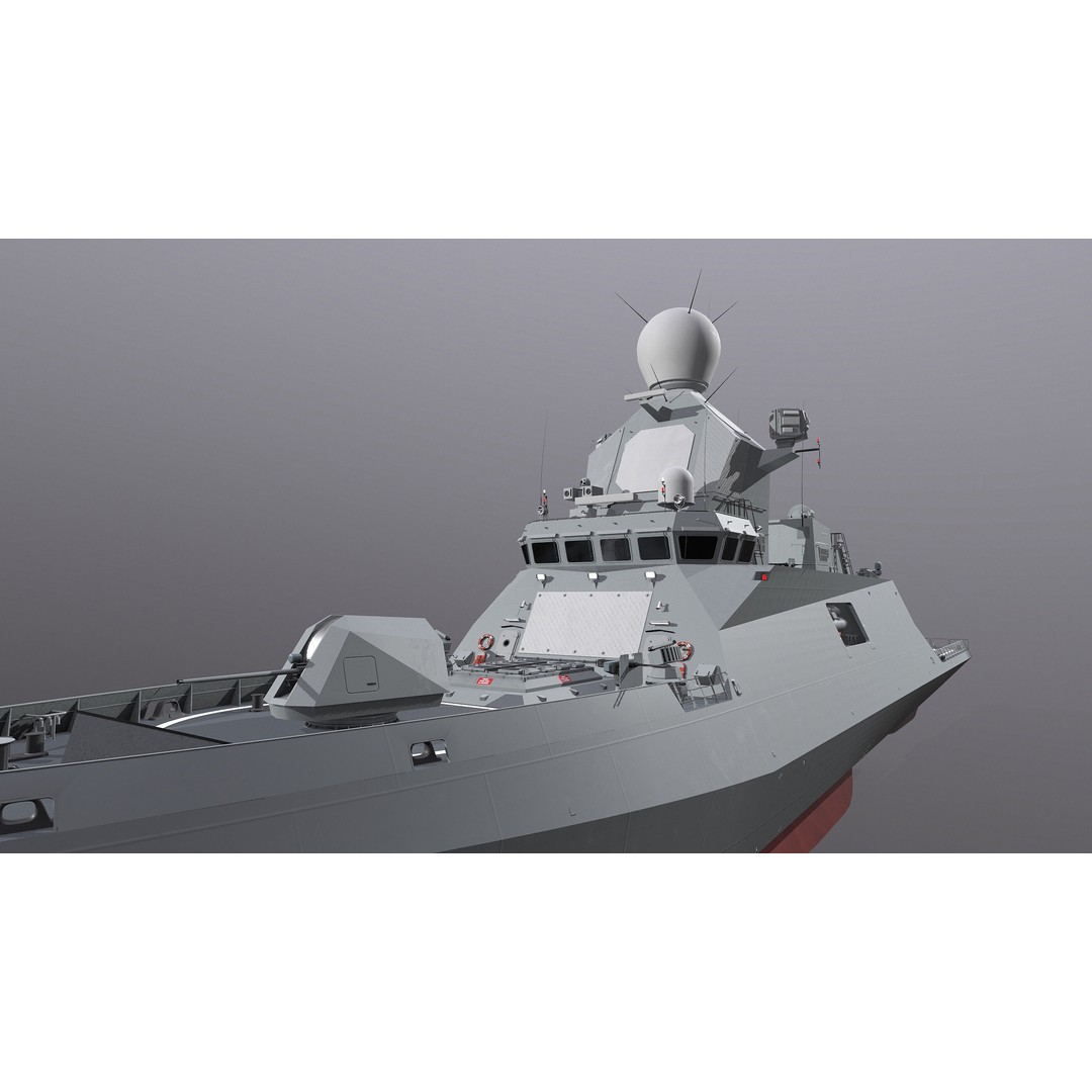 Corvette Class Ship 3D Model – High Detail Military Watercraft, FBX - View 21