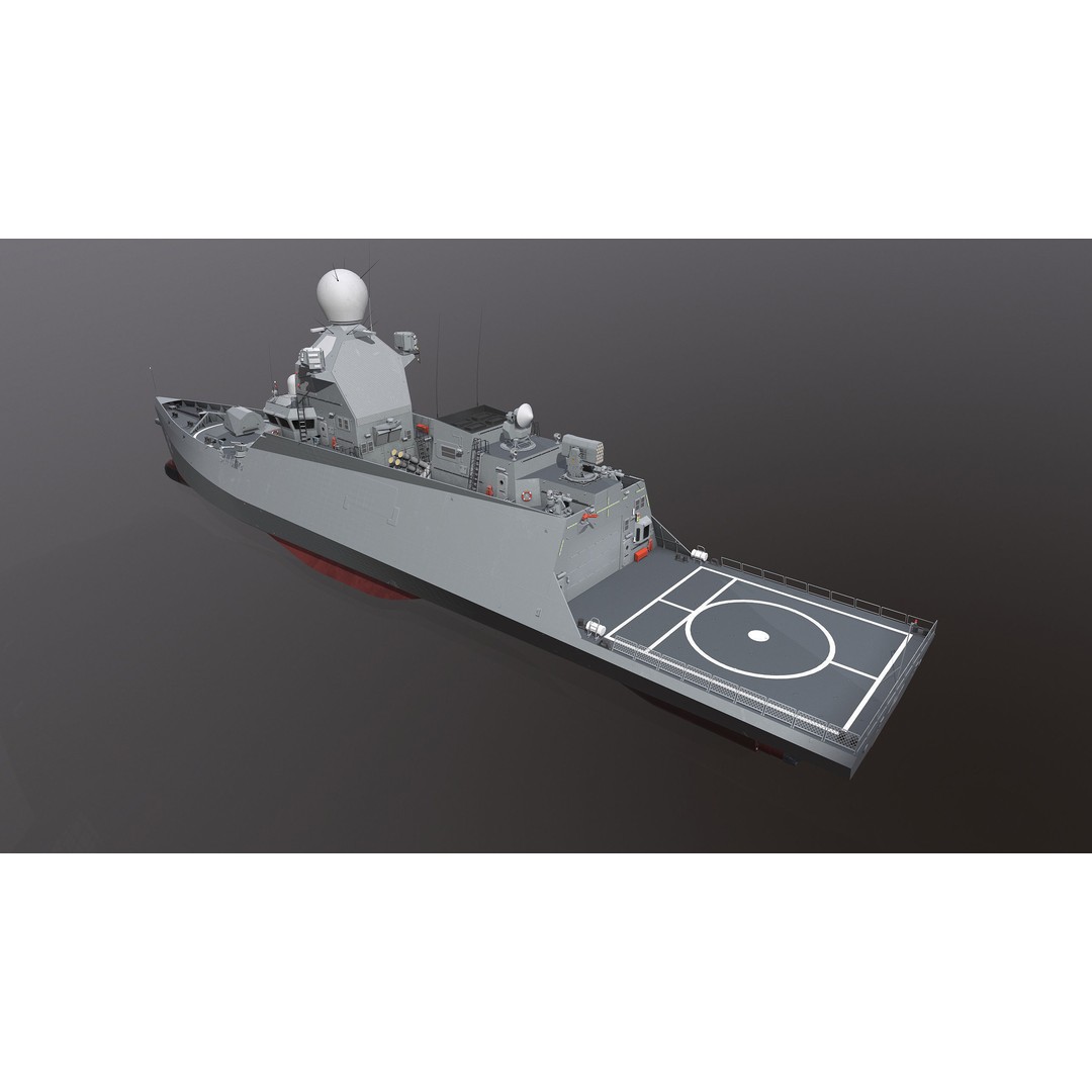 Corvette Class Ship 3D Model – High Detail Military Watercraft, FBX - View 22