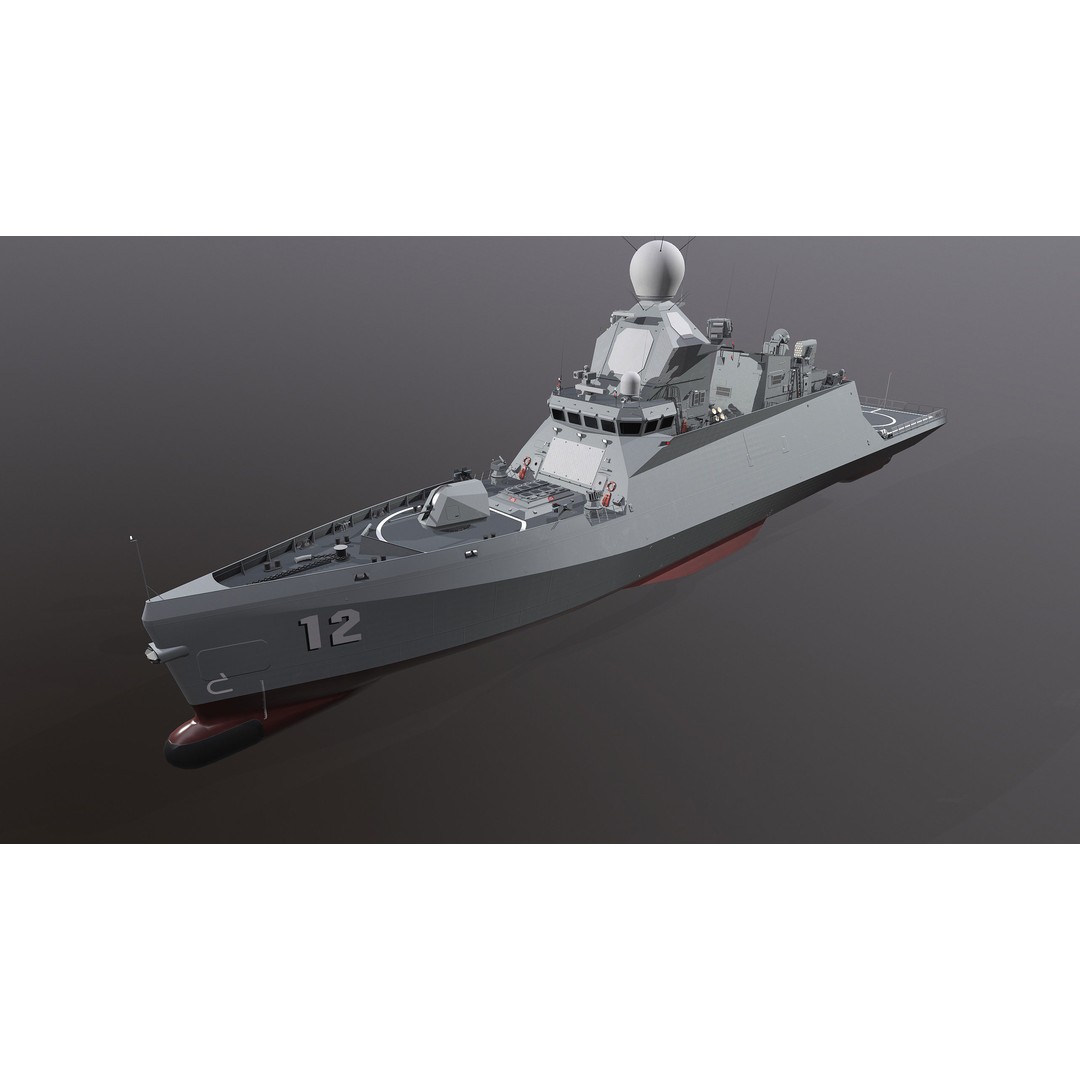 Corvette Class Ship 3D Model – High Detail Military Watercraft, FBX - View 23