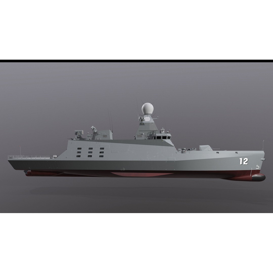 Corvette Class Ship 3D Model – High Detail Military Watercraft, FBX - View 24