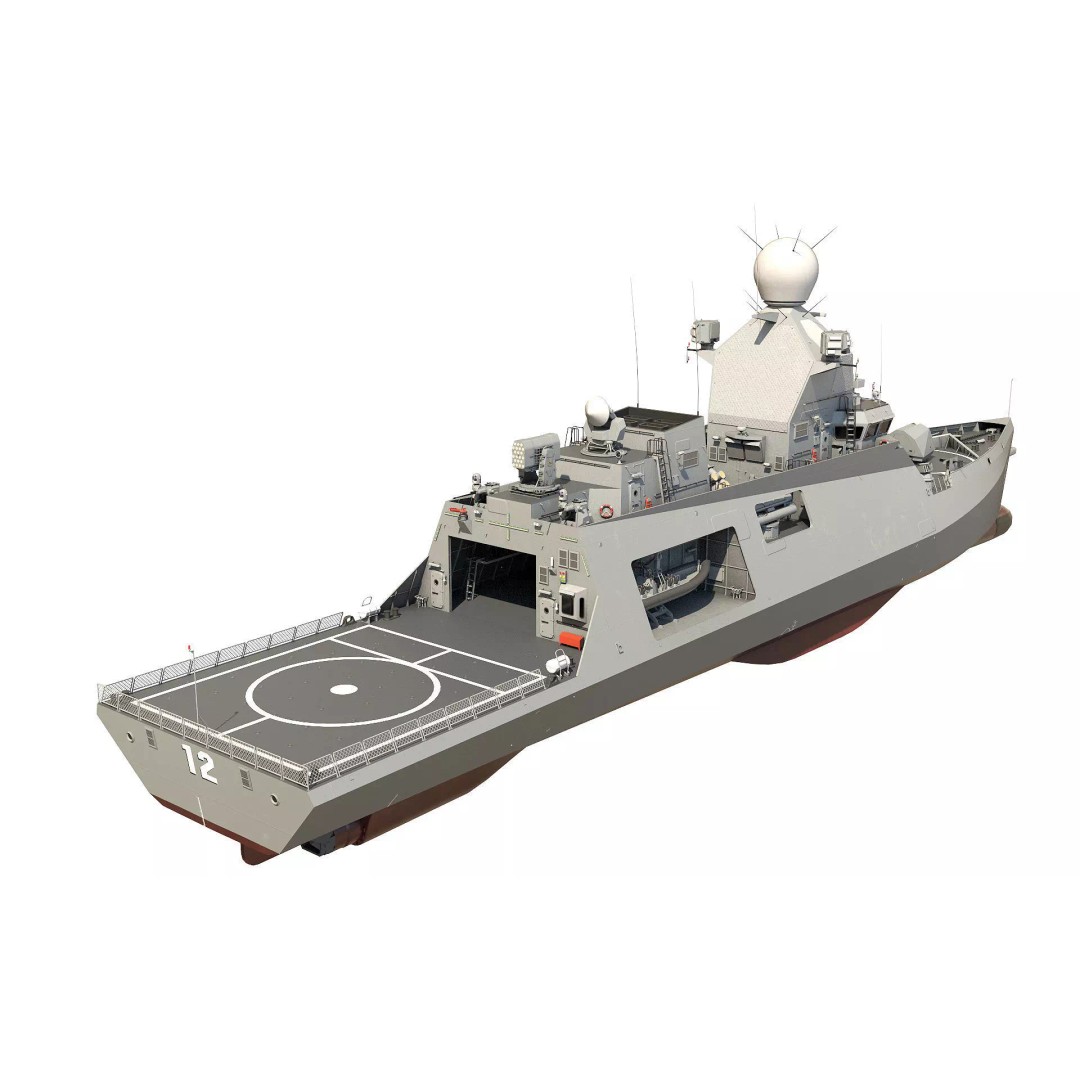 Corvette Class Ship 3D Model – High Detail Military Watercraft, FBX - View 3