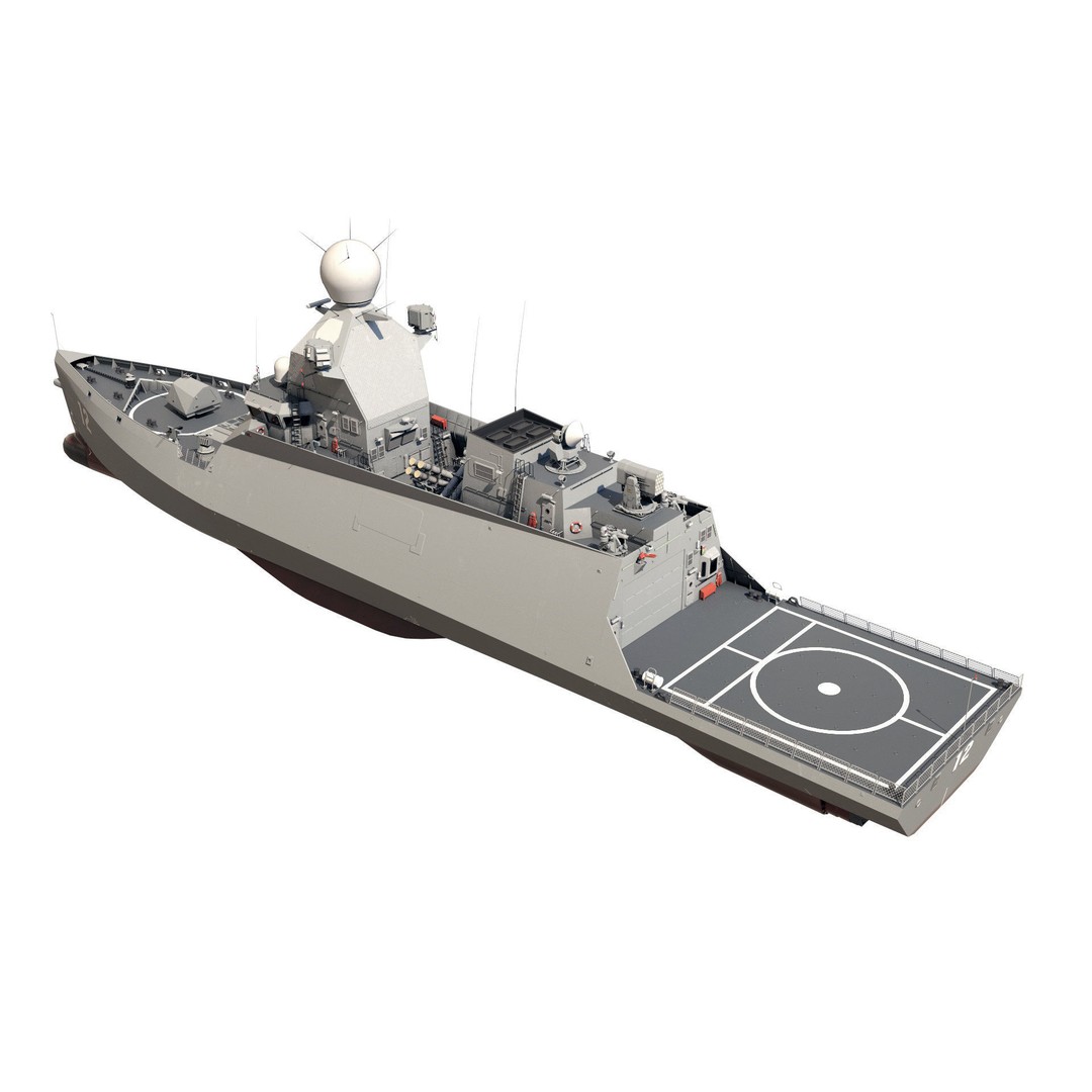 Corvette Class Ship 3D Model – High Detail Military Watercraft, FBX - View 5